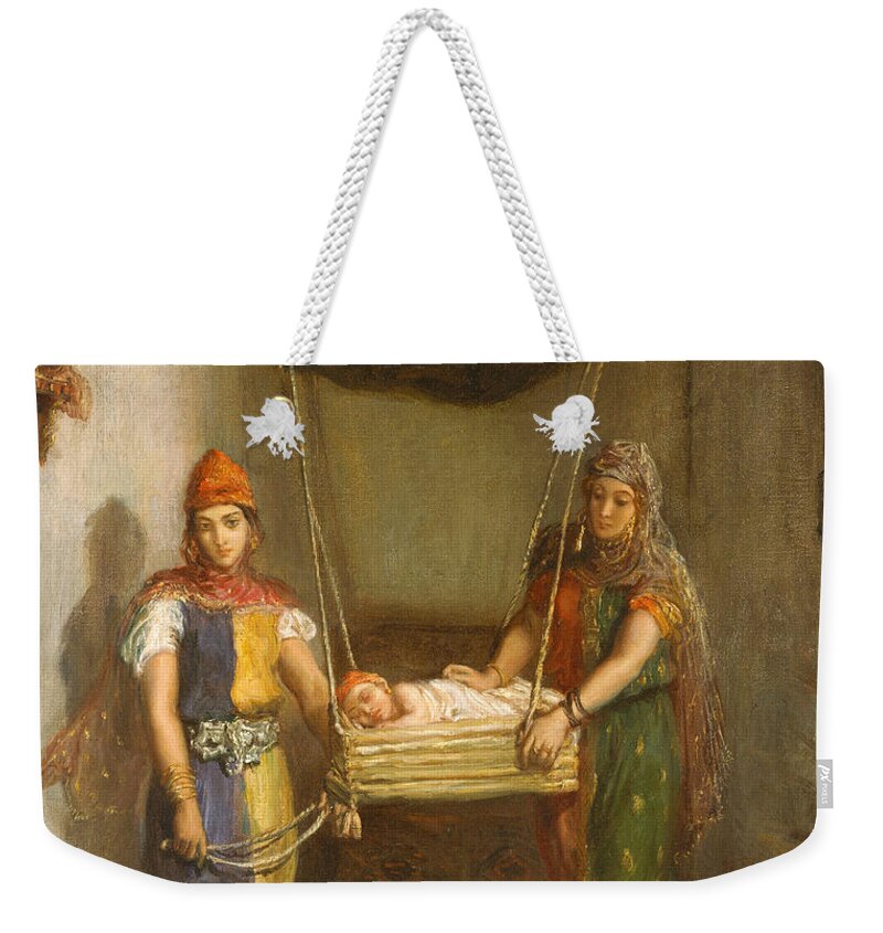 Theodore Chasseriau Weekender Tote Bag featuring the painting Scene in the Jewish Quarter of Constantine by Theodore Chasseriau
