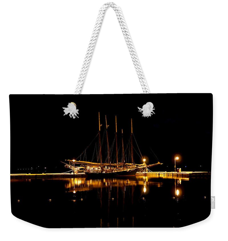 Dock Weekender Tote Bag featuring the photograph Schooners at Dock by Rachel Morrison