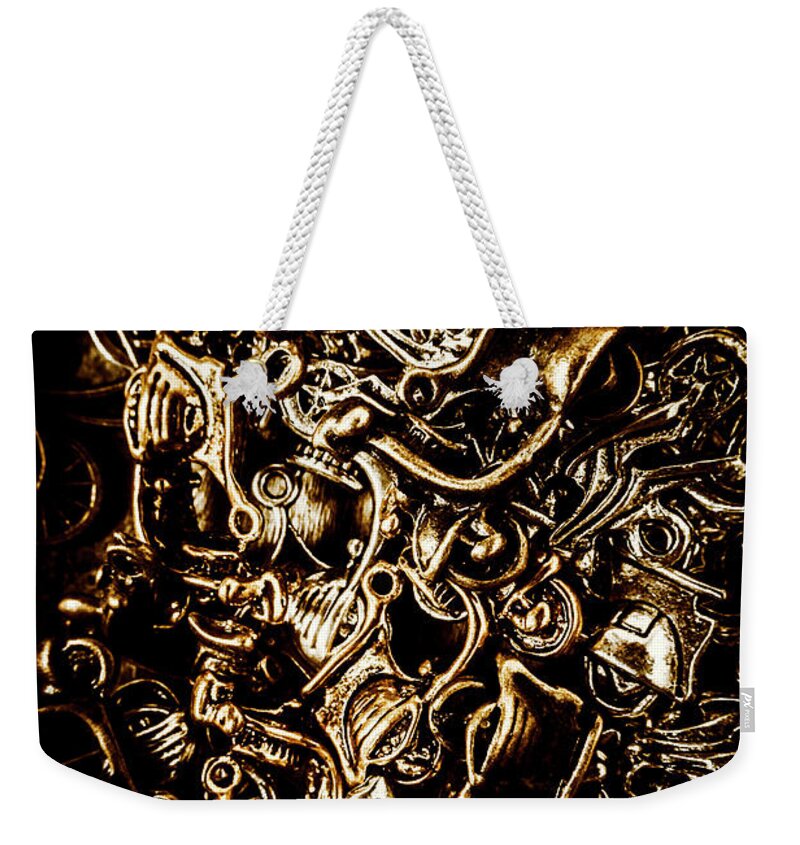 Abstract Weekender Tote Bag featuring the photograph Scooters and bike parts by Jorgo Photography