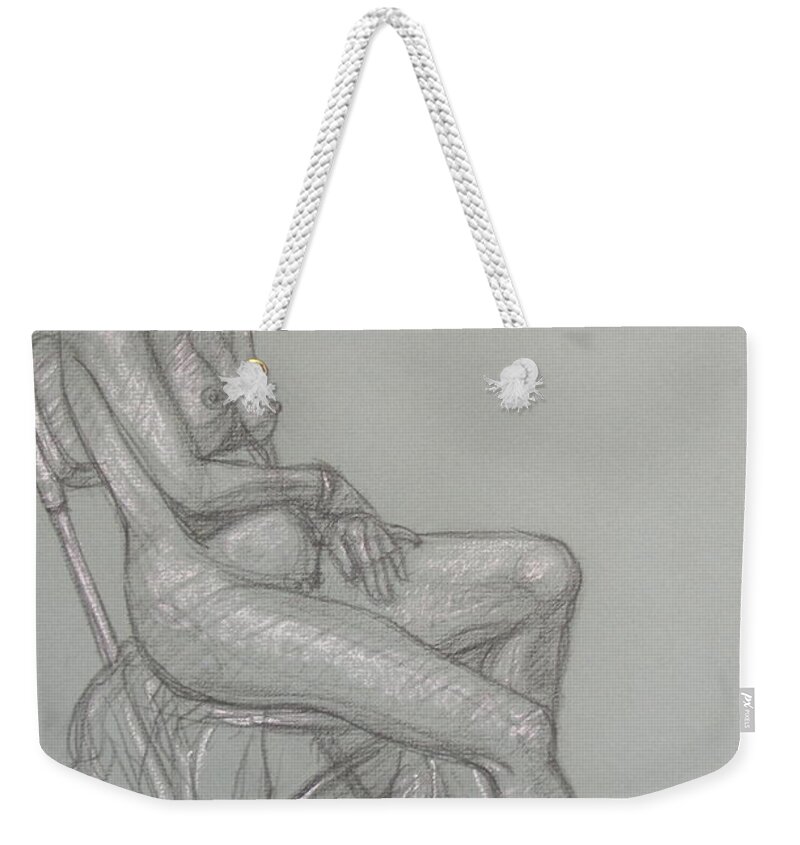 Realism Weekender Tote Bag featuring the drawing Scout Seated by Donelli DiMaria