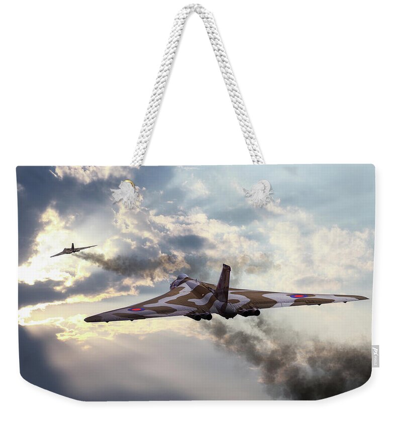 Avro Vulcan Bomber Weekender Tote Bag featuring the digital art Scramble The Bombers by Airpower Art