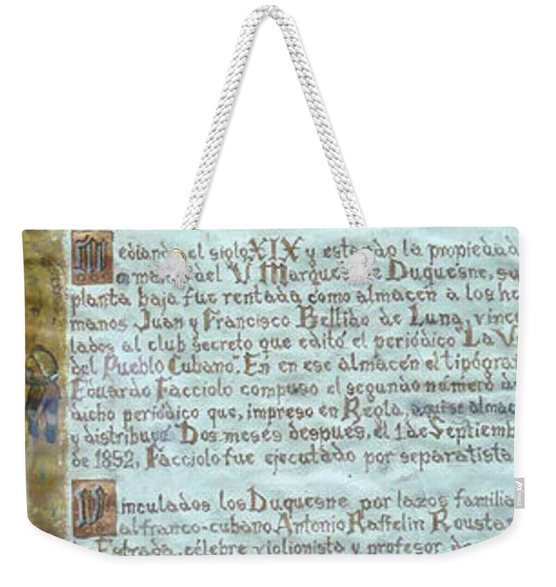 Photography Weekender Tote Bag featuring the photograph Script of a Priest by Francesca Mackenney