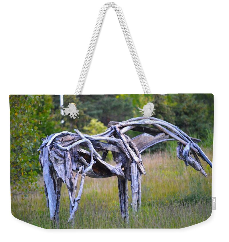 Art For Condo Weekender Tote Bag featuring the photograph Sculpture of Horse by Sonali Gangane