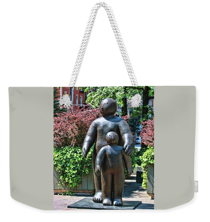 Broadway Weekender Tote Bag featuring the photograph Sculpture - Two Together by Allen Beatty
