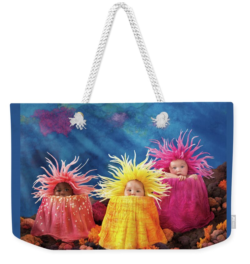 Under The Sea Weekender Tote Bag featuring the photograph Sea Anemones by Anne Geddes