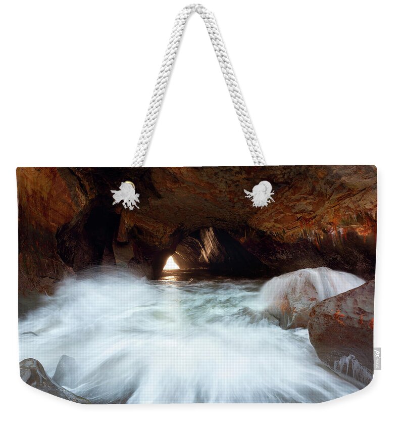 Sea Weekender Tote Bag featuring the photograph Sea Cave by Andrew Kumler