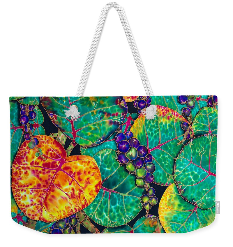 Jean-baptiste Design Weekender Tote Bag featuring the painting Sea Grapes by Daniel Jean-Baptiste