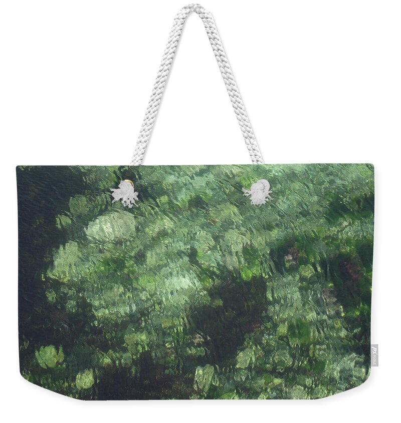 Sea Weekender Tote Bag featuring the photograph Sea Green Abstract by Jayne Wilson