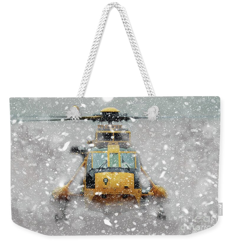 Sikorsky Weekender Tote Bag featuring the digital art Sea King Snow by Airpower Art