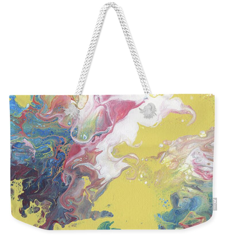 Abstract Weekender Tote Bag featuring the painting Sea Maize by Ken Meyer jr