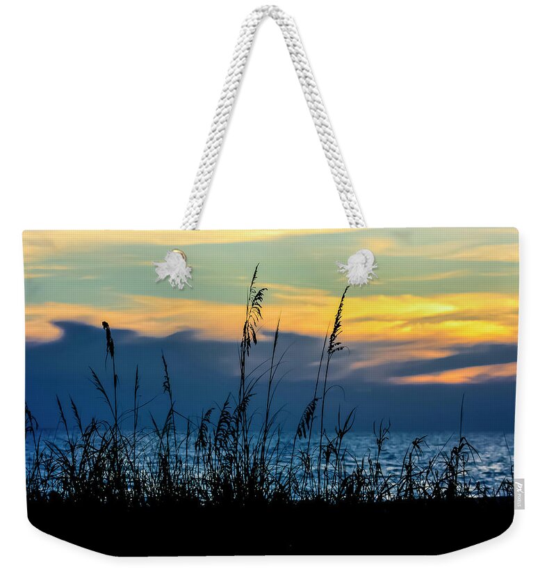 Sea Oats Weekender Tote Bag featuring the photograph Sea oat Sunset by Robert Wilder Jr