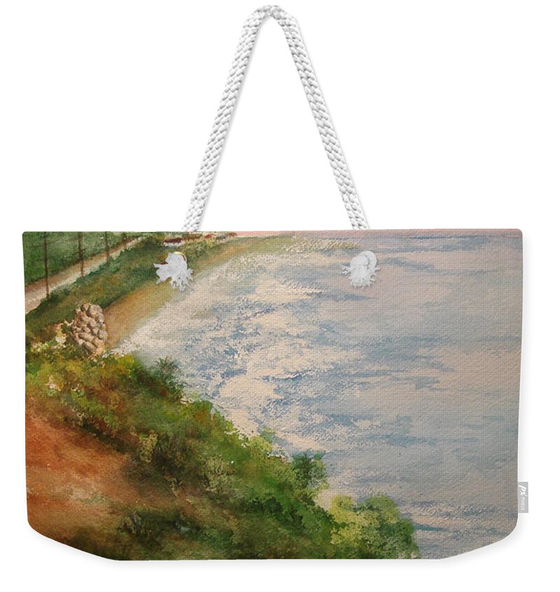 Landscape Weekender Tote Bag featuring the painting Sea of Dreams by Debbie Lewis