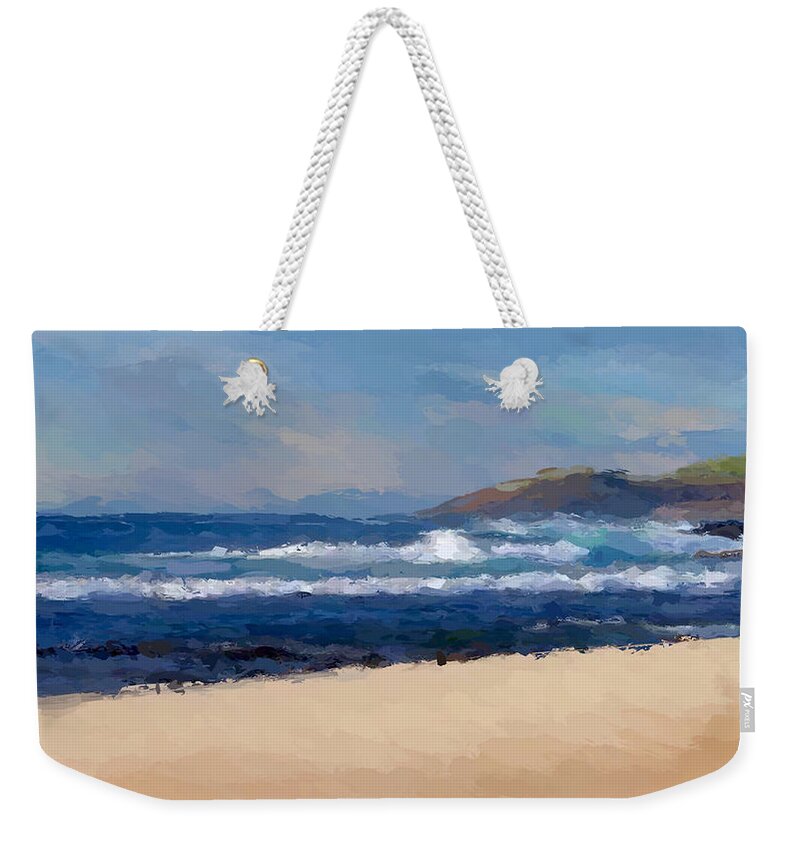 Anthony Fishburne Weekender Tote Bag featuring the mixed media Sea Shore by Anthony Fishburne