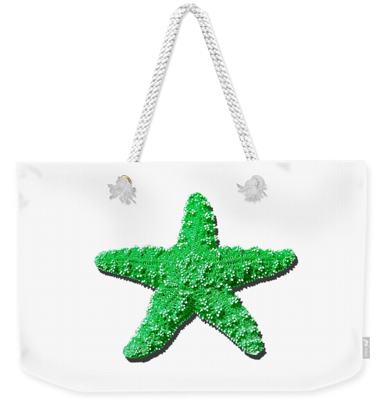 Starfish Weekender Tote Bag featuring the photograph Sea Star Green .png by Al Powell Photography USA