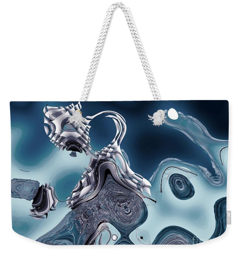 Abstract Weekender Tote Bag featuring the digital art Sea Trip - s04bc2b by Variance Collections