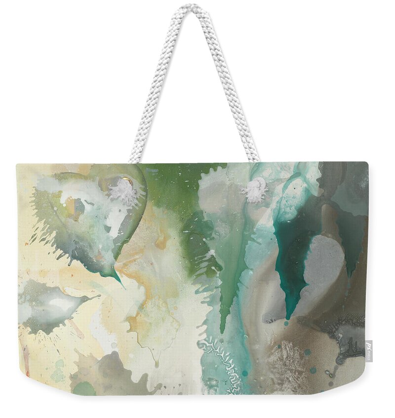 Minty Weekender Tote Bag featuring the painting Seafoam by Kasha Ritter