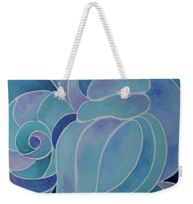 Seashell Weekender Tote Bag featuring the painting Seashell Abstract 1 by Lael Rutherford