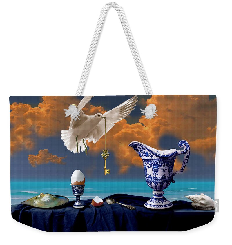 Realism Weekender Tote Bag featuring the digital art Seaside breakfast by Alexa Szlavics