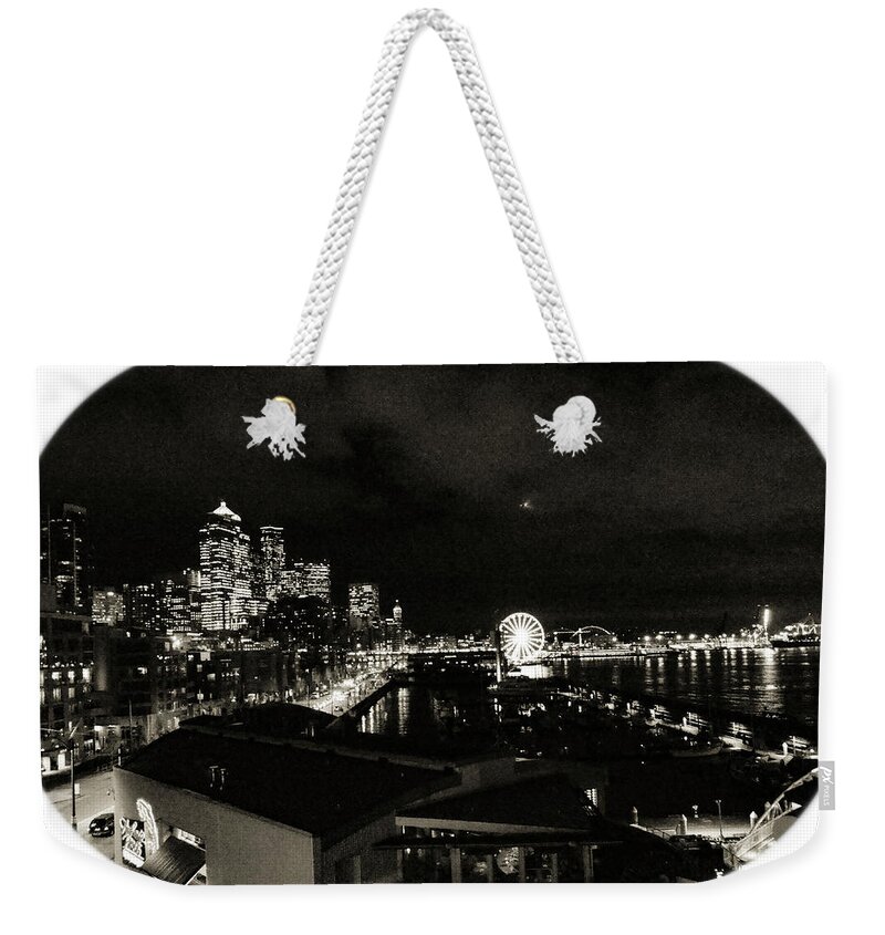 Seattle Life Weekender Tote Bag featuring the photograph Seattle At Night by Aparna Tandon