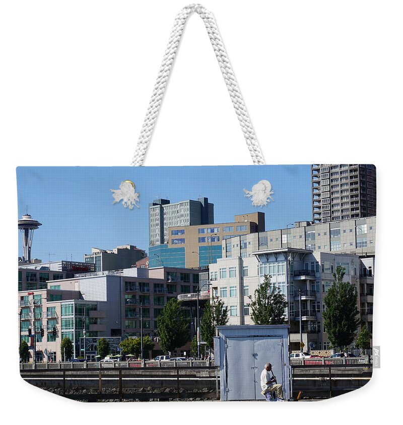 Seattle Weekender Tote Bag featuring the photograph Seattle Lines by Cathy Anderson