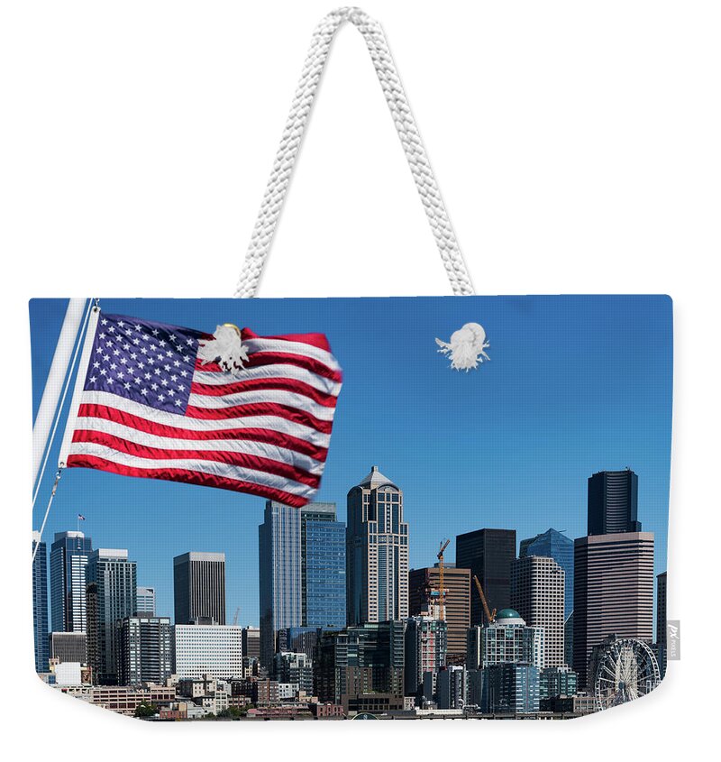 Seattle Weekender Tote Bag featuring the photograph Seattle Waterfront by William Dickman