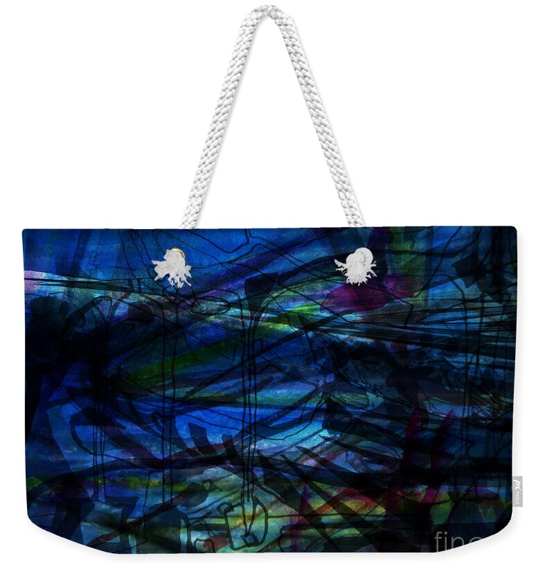 Katerina Stamatelos Weekender Tote Bag featuring the painting Seaweed and Other Creatures by Katerina Stamatelos