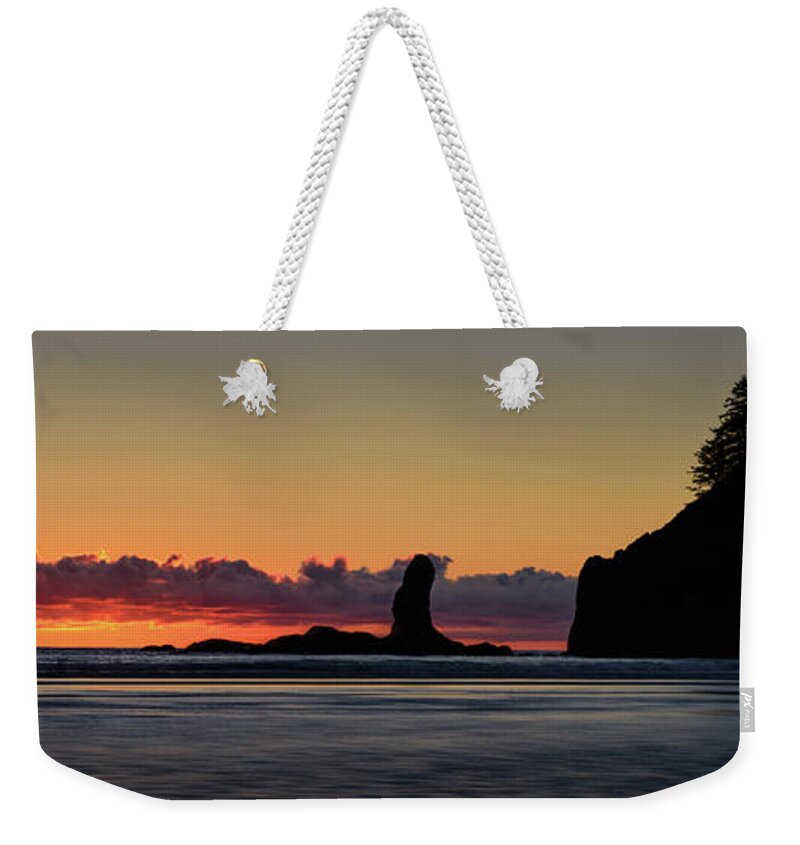 Second Beach Weekender Tote Bag featuring the photograph Second Beach Silhouettes by Dan Mihai