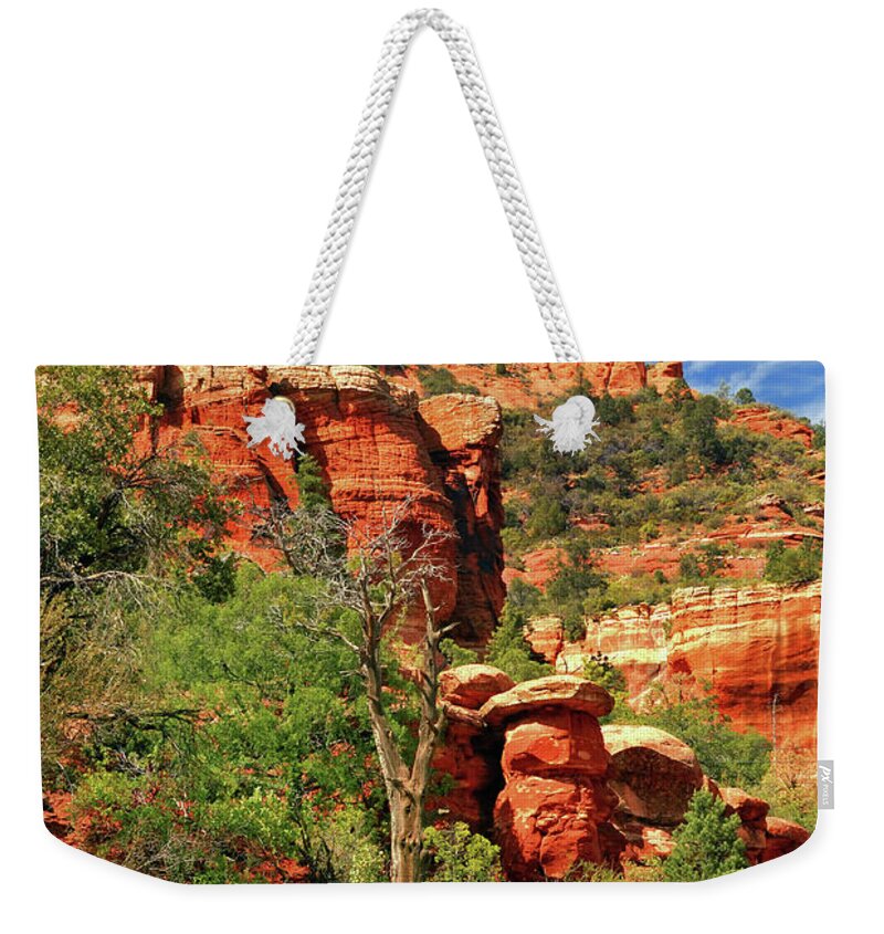 Landscape Weekender Tote Bag featuring the photograph Sedona I by Ron Cline