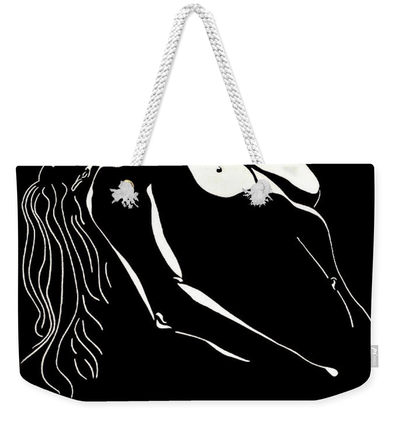  Sex Photographs Weekender Tote Bag featuring the drawing Seduced by Mayhem Mediums
