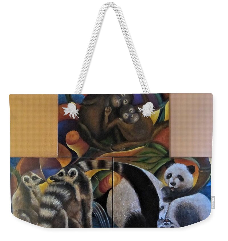 Zoo Weekender Tote Bag featuring the painting See You At The Zoo by Sherry Strong