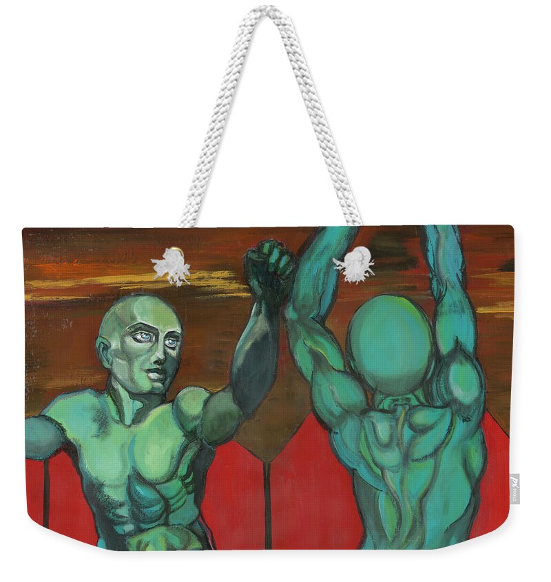 Men Weekender Tote Bag featuring the painting Seeking perfection by Luana Sacchetti