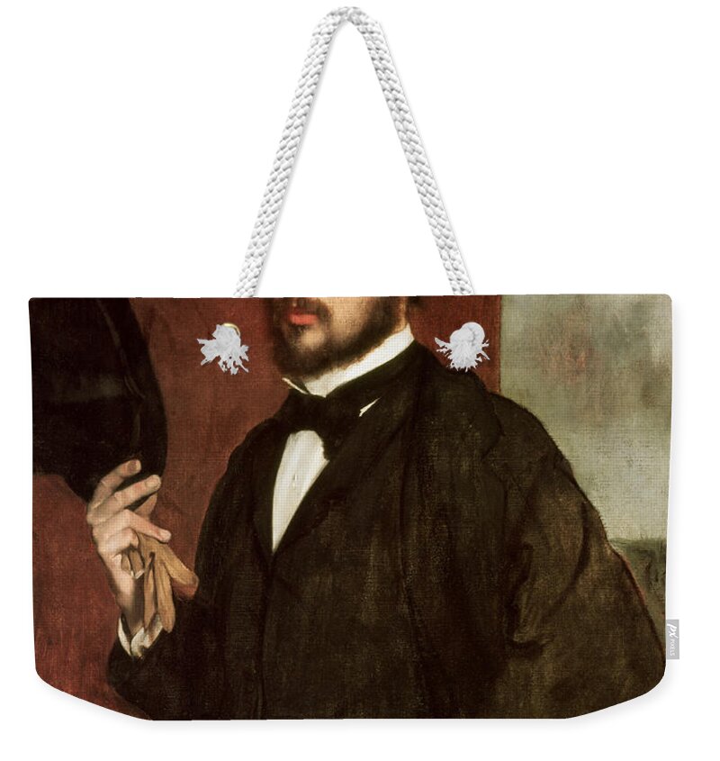 Self Portrait Weekender Tote Bag featuring the painting Self portrait by Edgar Degas