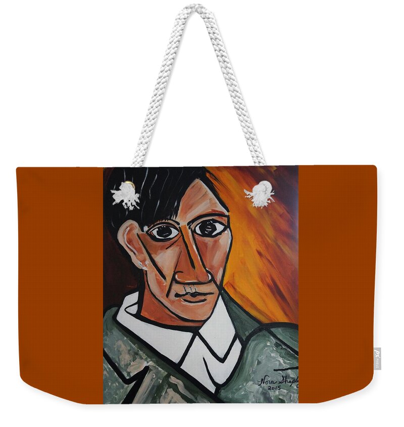 Picasso Weekender Tote Bag featuring the painting Self Portrait Of Picasso by Nora Shepley