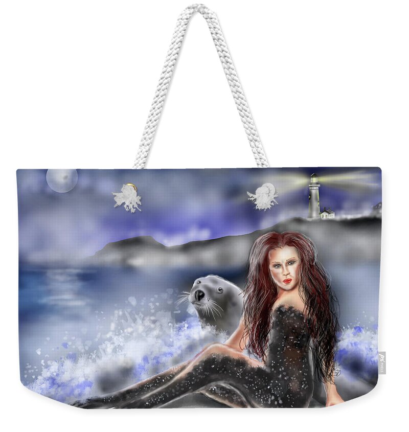 My Take On The Kelpies Of Scottish Legend Weekender Tote Bag featuring the painting Selkie by Rob Hartman