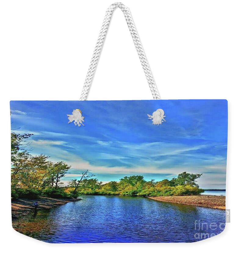 Creek Weekender Tote Bag featuring the photograph Selkirk Shores by Dani McEvoy