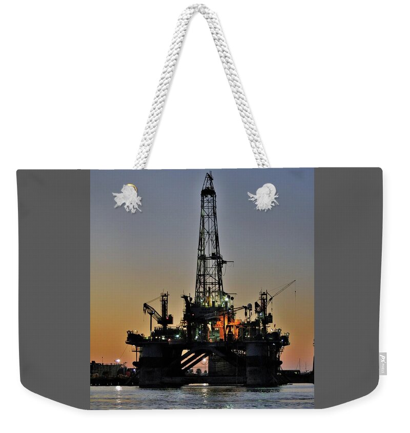 Galveston Weekender Tote Bag featuring the photograph Semi-Submersible by Savannah Gibbs