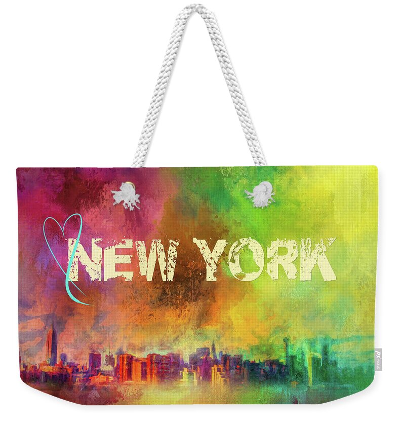 Jai Johnson Weekender Tote Bag featuring the photograph Sending Love To New York by Jai Johnson