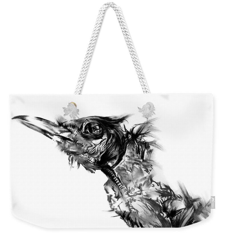 Figurative Weekender Tote Bag featuring the drawing Senescence 5 by Paul Davenport