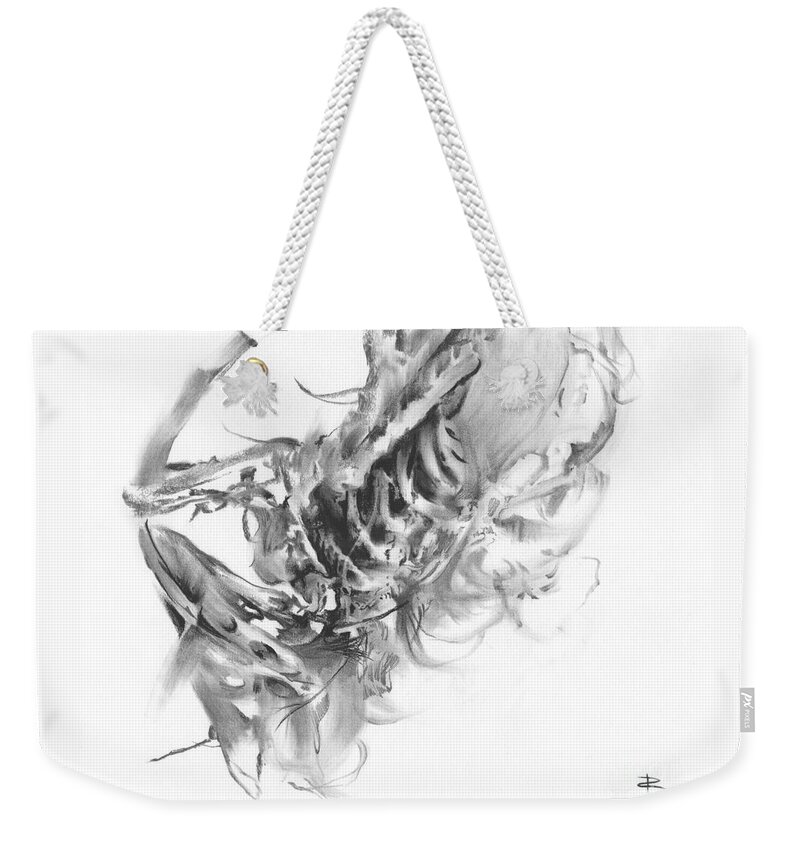Figurative Weekender Tote Bag featuring the drawing Senescence 8 by Paul Davenport