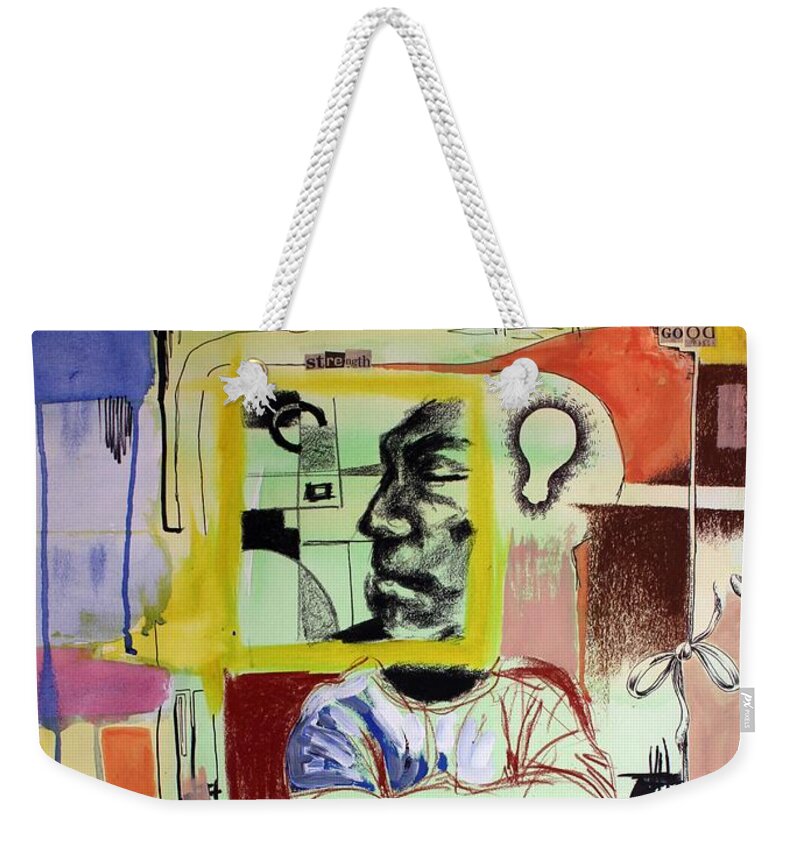 Expressive Weekender Tote Bag featuring the mixed media Sentientation by Aort Reed