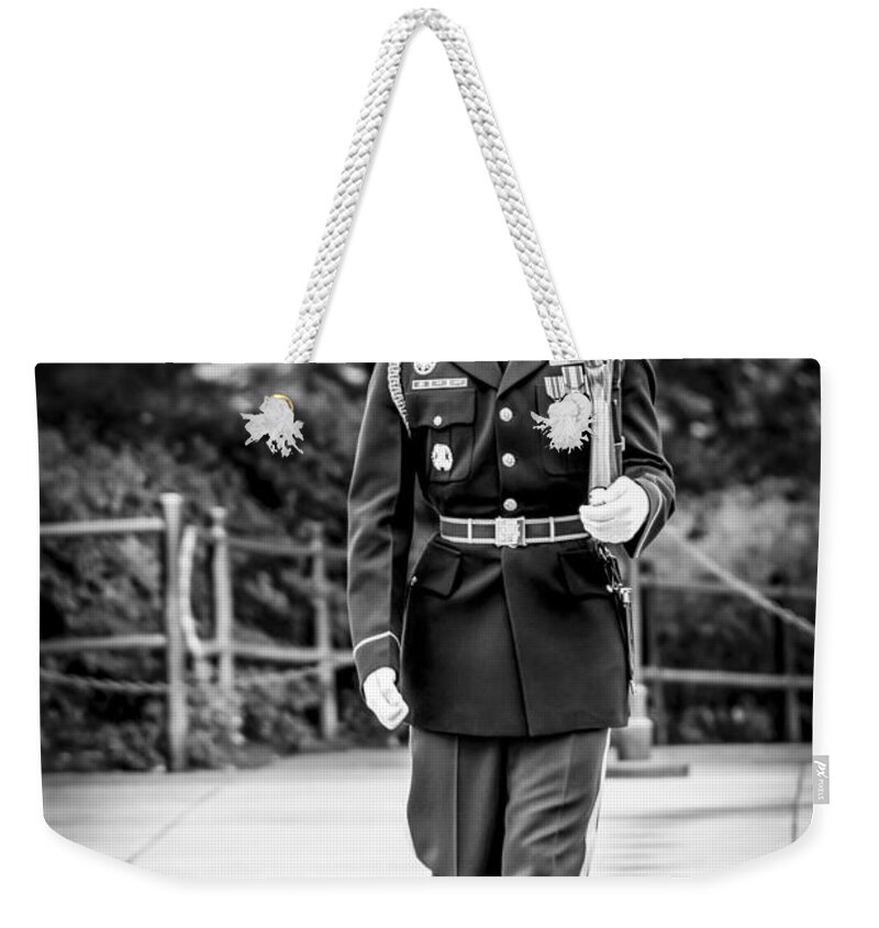 Sentinel Weekender Tote Bag featuring the photograph Sentinel at the Tomb of the Unknowns by David Morefield