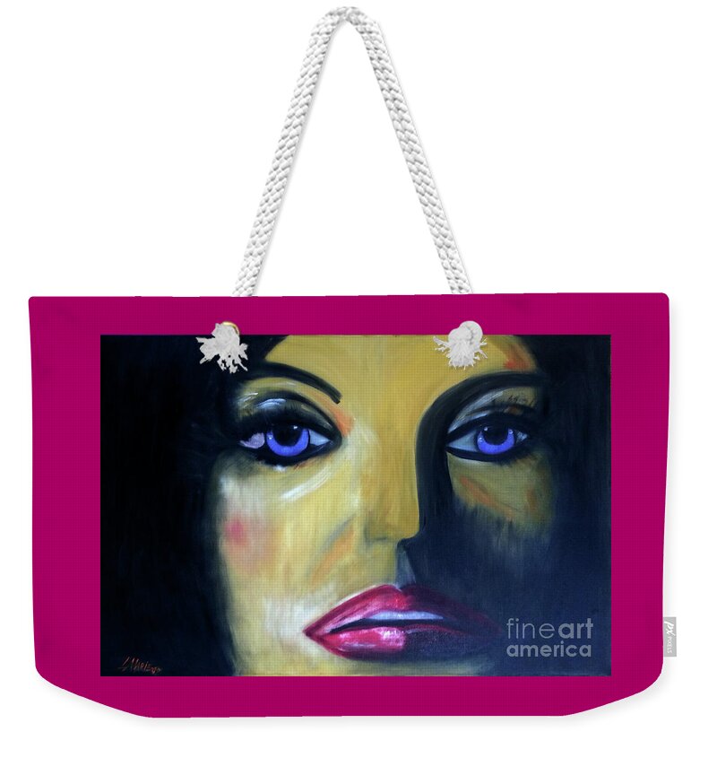 Lady Weekender Tote Bag featuring the painting Serengeti Skies by Artist Linda Marie