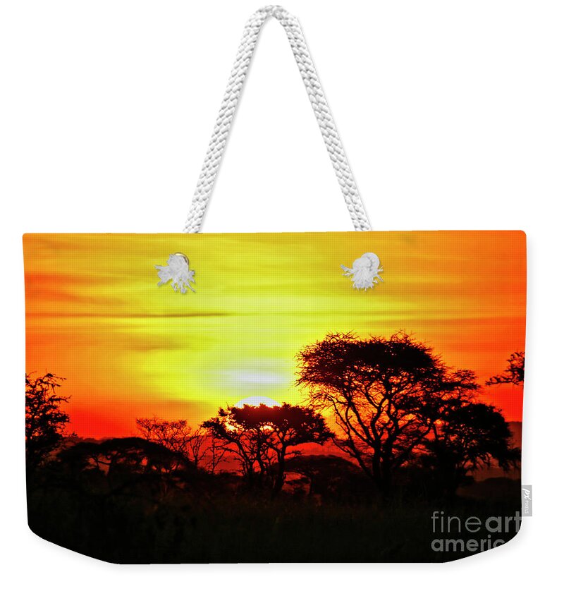 Serengeti Weekender Tote Bag featuring the photograph Serengeti Sunset by Bruce Block