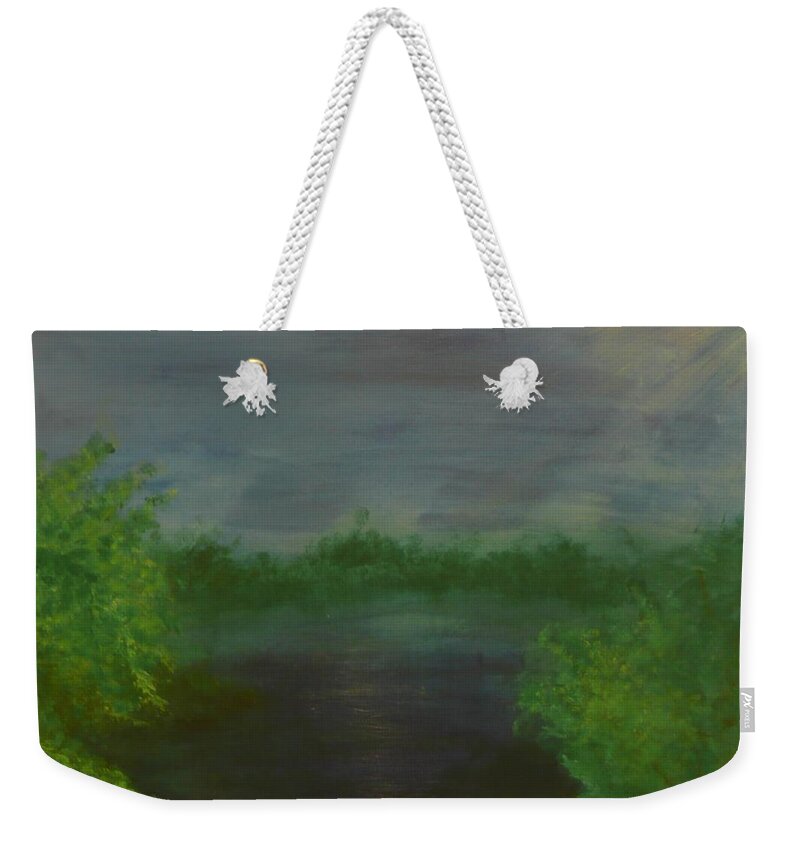 Landscape Weekender Tote Bag featuring the painting Serenity by Jennifer Hernandez