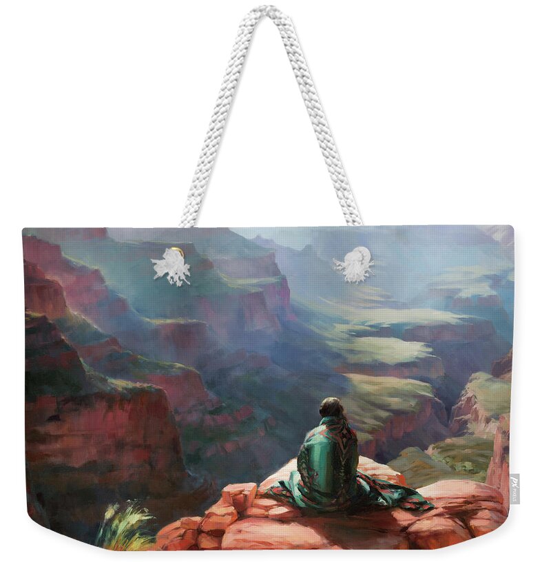Southwest Weekender Tote Bag featuring the painting Serenity by Steve Henderson
