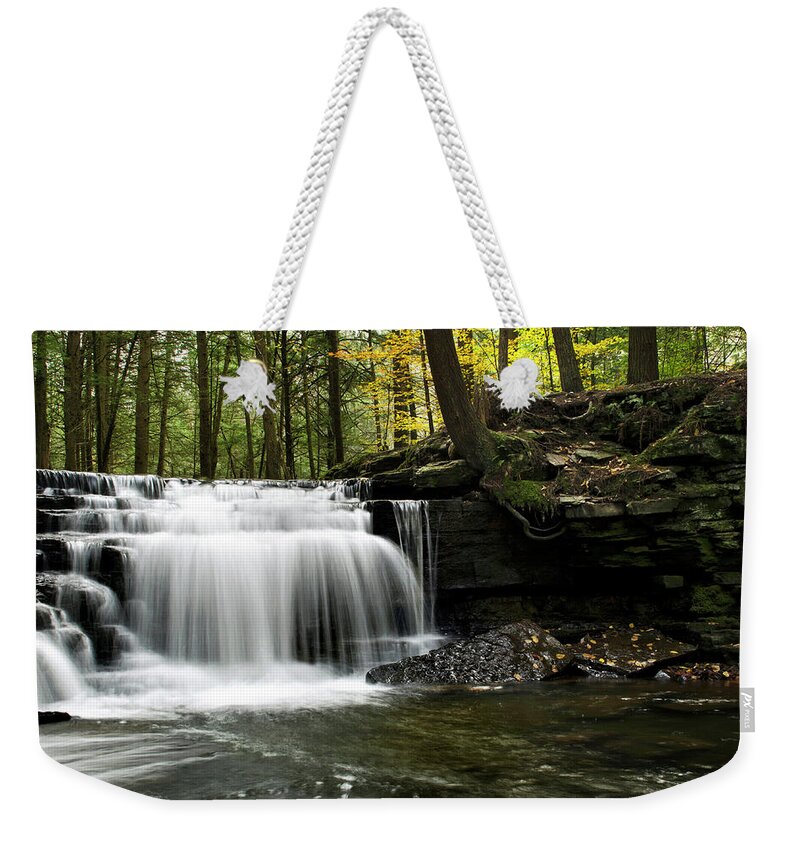 Waterfalls Weekender Tote Bag featuring the photograph Serenity Waterfalls Landscape by Christina Rollo
