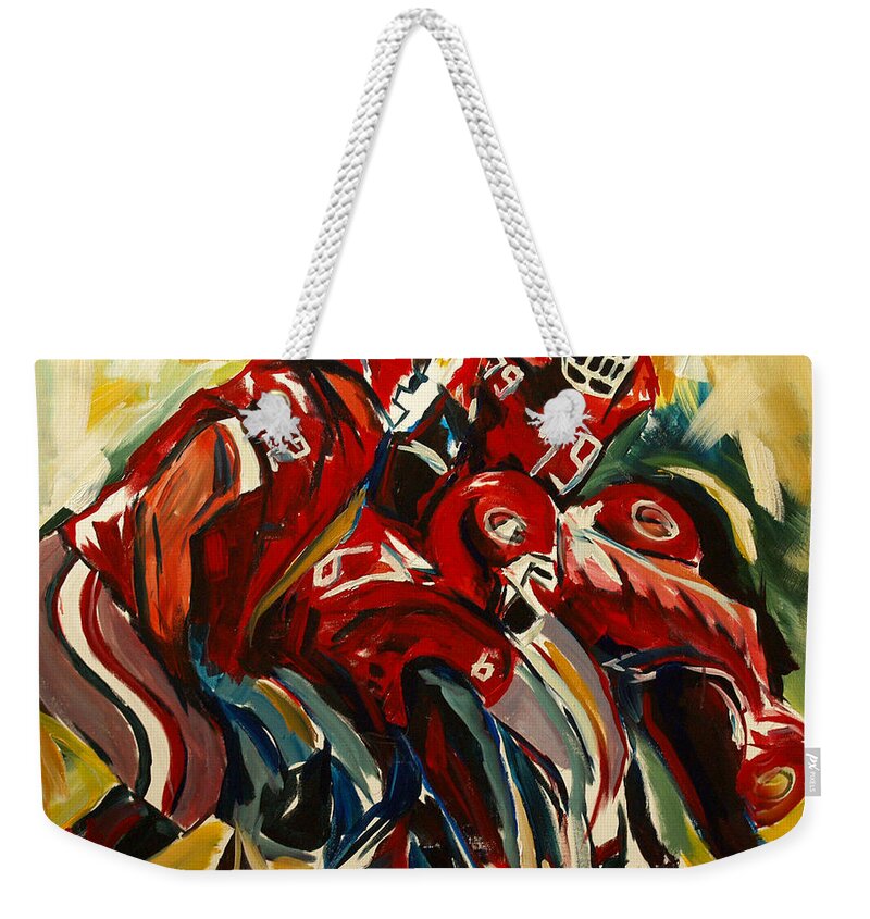  Weekender Tote Bag featuring the painting Set Hut by John Gholson