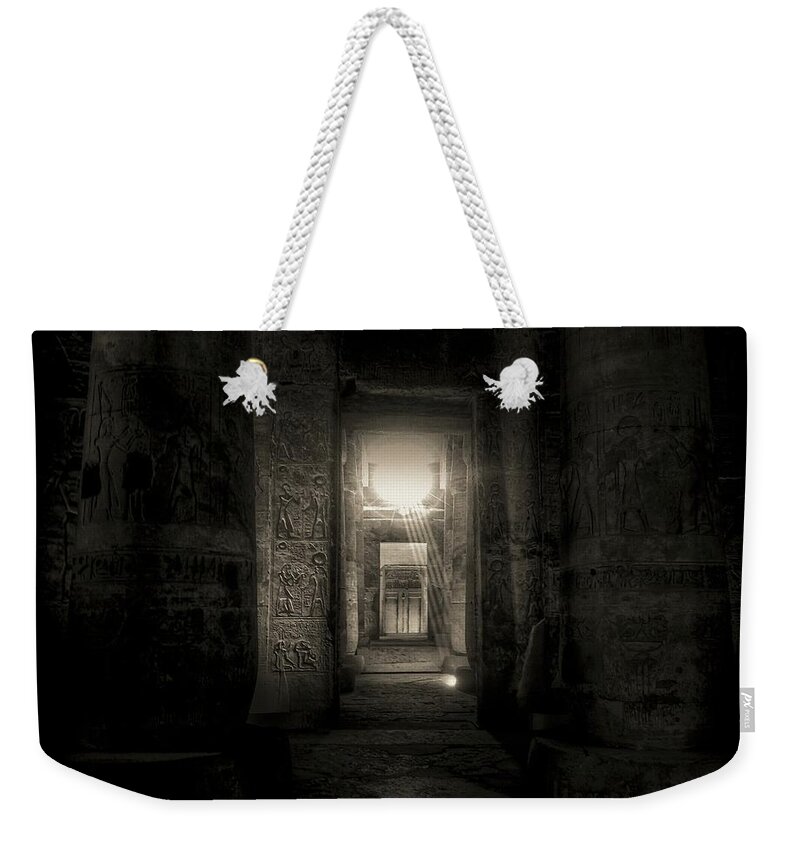 Abydos Weekender Tote Bag featuring the photograph Seti I Temple Abydos by Nigel Fletcher-Jones