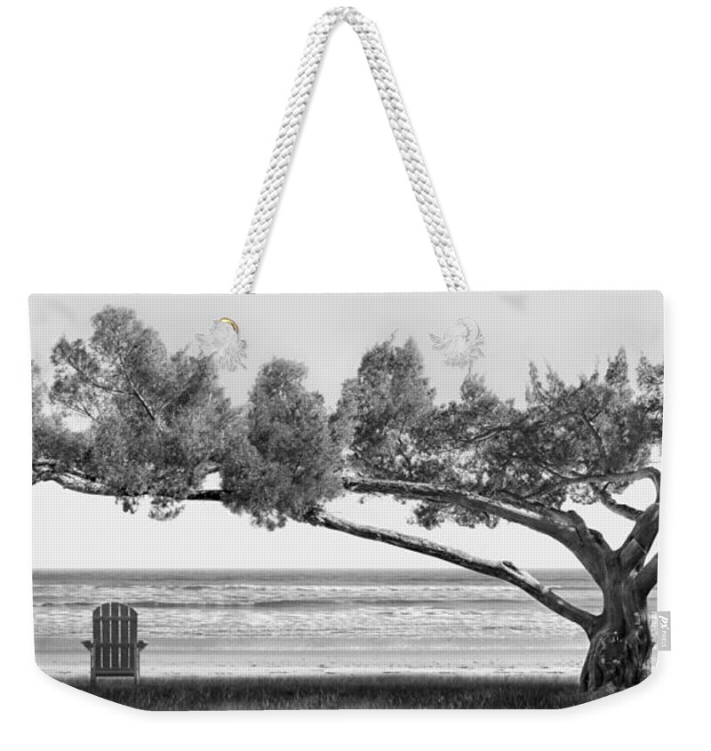 Shade Tree Weekender Tote Bag featuring the photograph Shade Tree bw by Mike McGlothlen