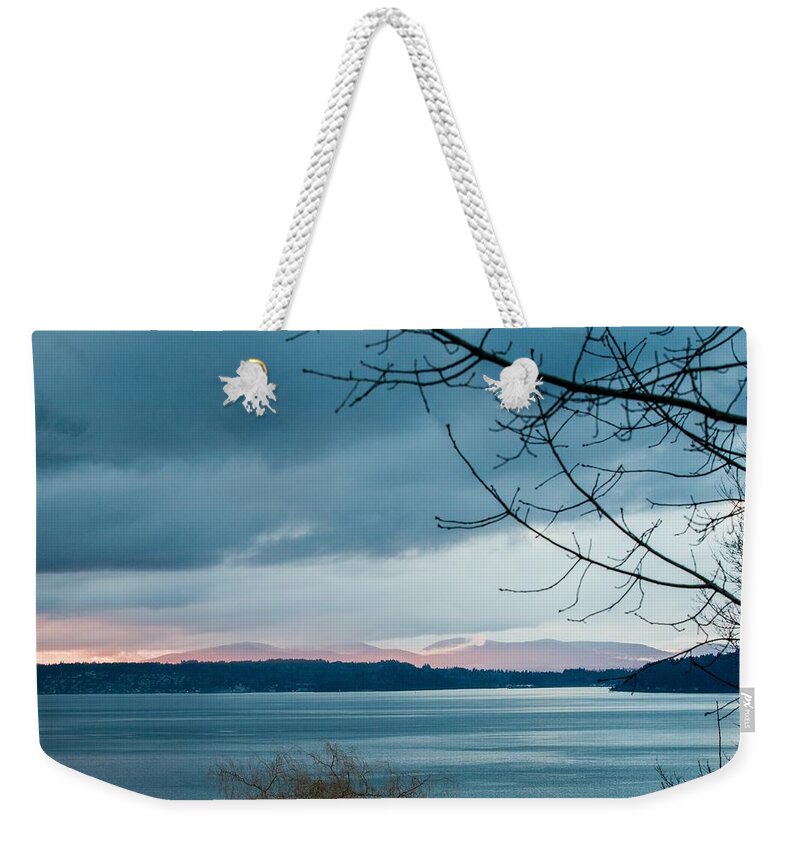Clouds Weekender Tote Bag featuring the photograph Shades of Blue as Night Falls by E Faithe Lester